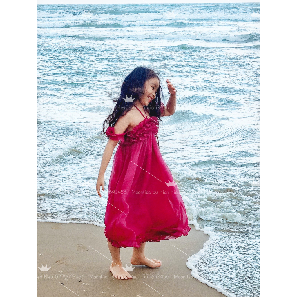 (HỎA TỐC) Váy MAXI trễ vai bèo hồng  [Design by MOONLISA]