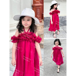 (HỎA TỐC) Váy MAXI trễ vai bèo hồng  [Design by MOONLISA]
