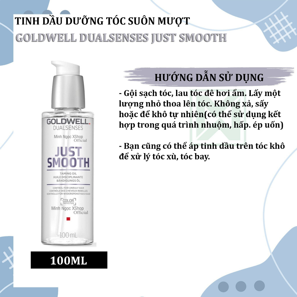 Tinh dầu dưỡng tóc suôn mượt Goldwell Dualsenses Just Smooth Taming Oil 100ML