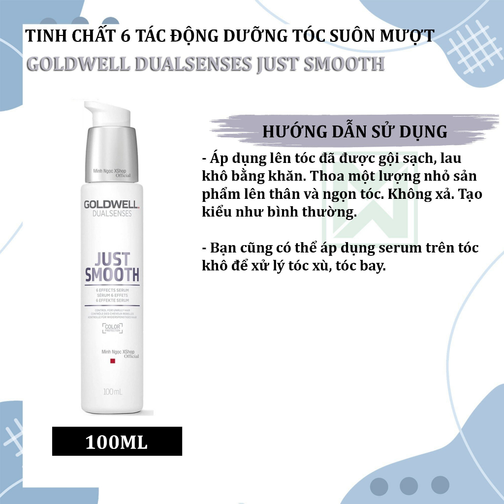 Bộ dầu gội xả, dầu hấp, tinh dầu Goldwell Dualsenses Just Smooth 100ML - 250ML