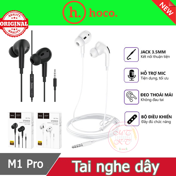 Tai Nghe Dây Hoco M1 Pro jack cắm 3.5mm - Âm thanh sống động - Hàng chính hãng