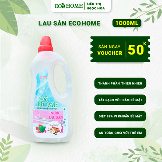 Nước lau sàn công nghệ sinh học ecohome 1 lít hương quế sả chanh giúp tẩy sạch bụi bẩn trên bề mặt sàn