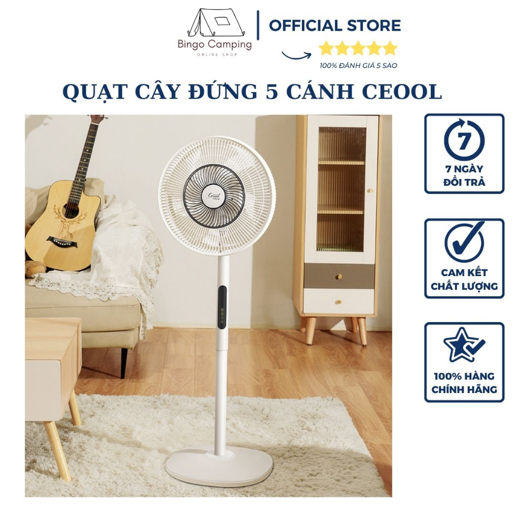 Quạt cây, quạt đứng Ceool có 5 cánh có điều khiển từ xa,có 3 mức gió và chế độ hẹn giờ 8 tiếng quay ngang lên xuống tốt
