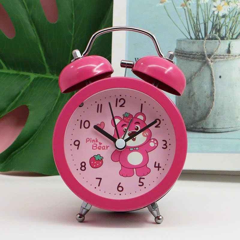 Đồng hồ báo thức bằng kim loại hoạt hình Gấu dâu Lotso phong cách Retro