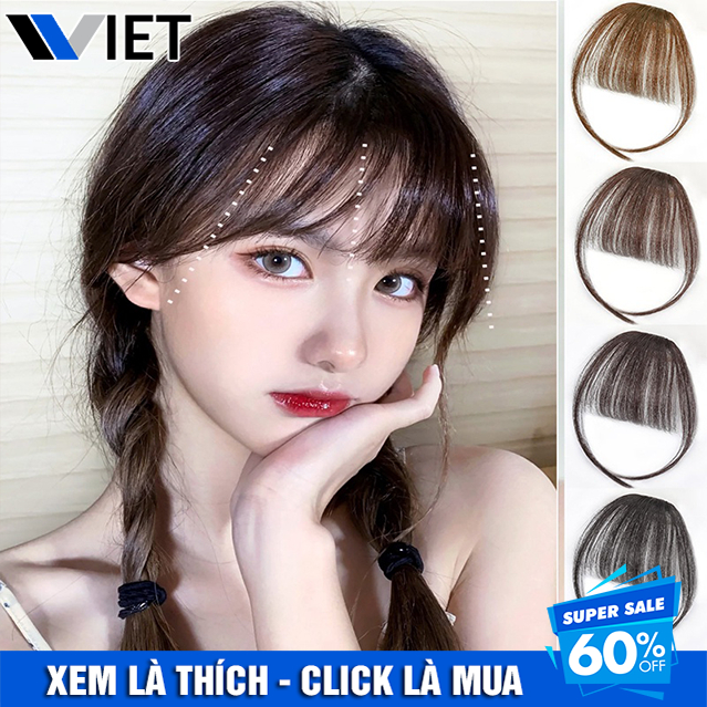 Dải Tóc Mái Thưa Mỏng Dạng Bấm, Kẹp Phím Không Gây Đau Đầu