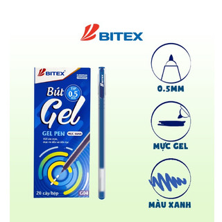 Bút gel bitex g04 nét 0.5mm mực xanh
