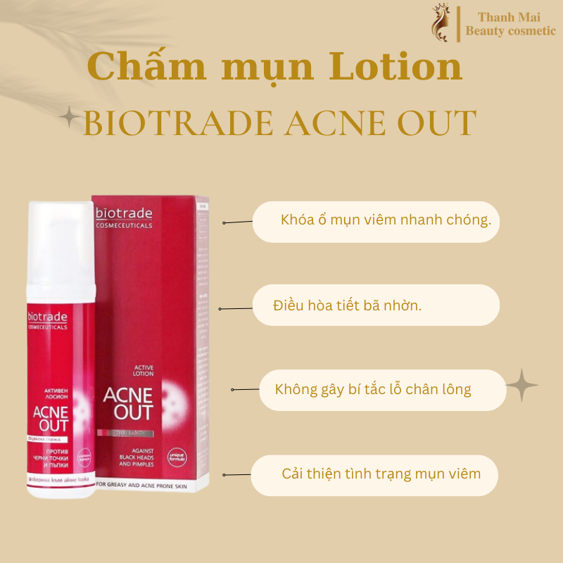 [Hàng công ty] Chấm mụn Biotrade Acnaut Active Lotion - Dung dịch giảm viêm