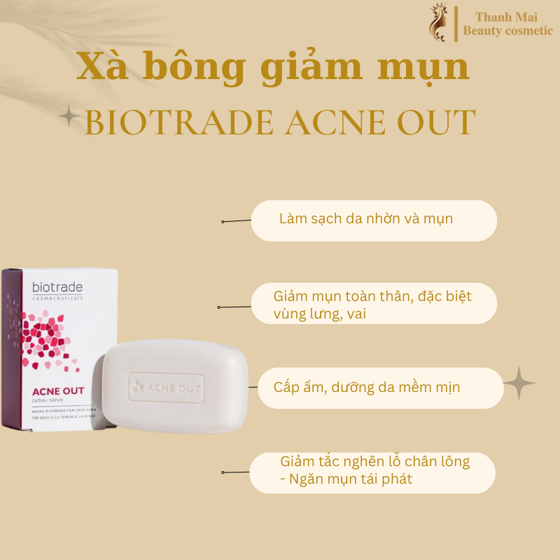 Xà phòng Biotrade Acnaut Soap giảm mụn Biotrade - xà bông giảm mụn lưng và body