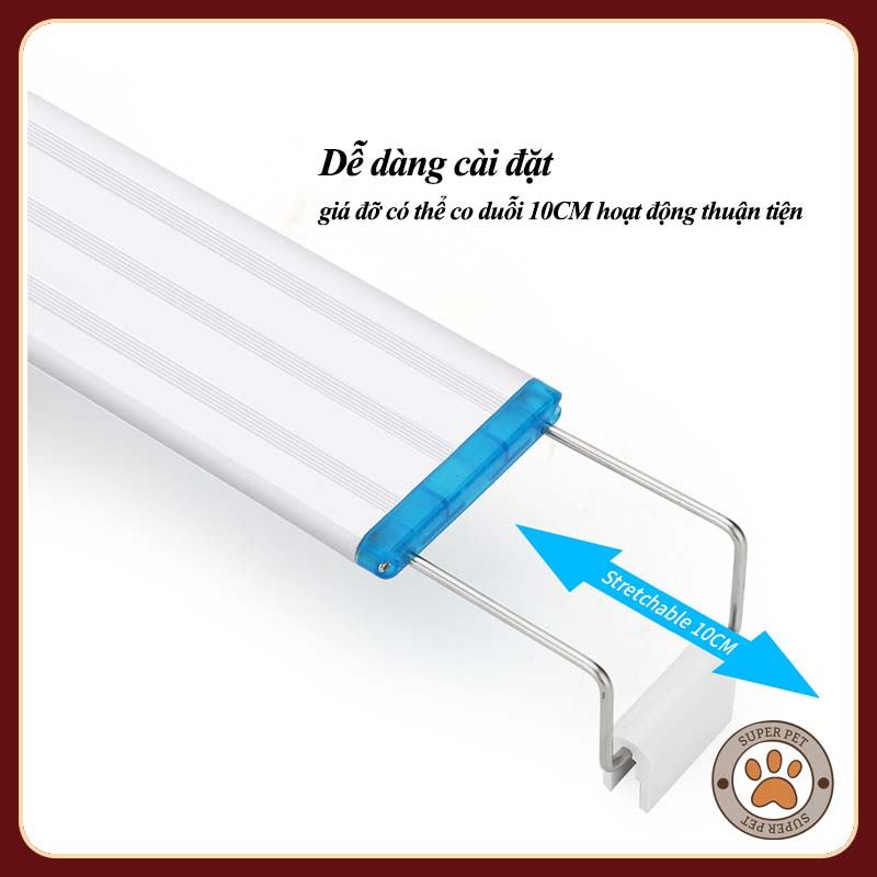 Led Đèn thủy cung đèn thủy sinh Nhẹ 18-85cm loại ba màu bể cá nhẹ 4 hàng Led hạt có công tắt