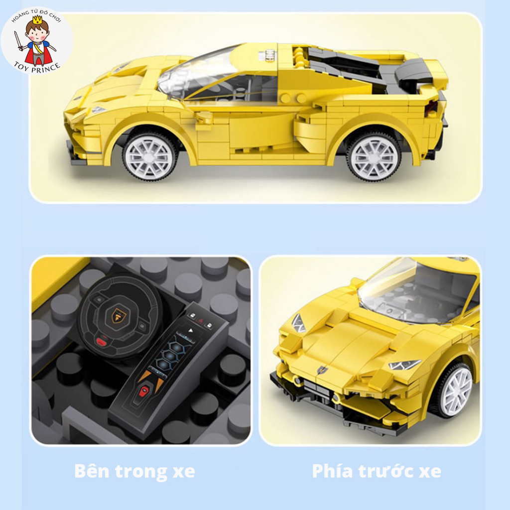ĐỒ CHƠI LẮP RÁP KIỂU LEGO MÔ HÌNH ĐIỀU KHIỂN TỪ XA SIÊU XE FERRARI/ BUGATTI CHIRON/ LAMBORGHINI/ MCLAREN C51073-75 CADA