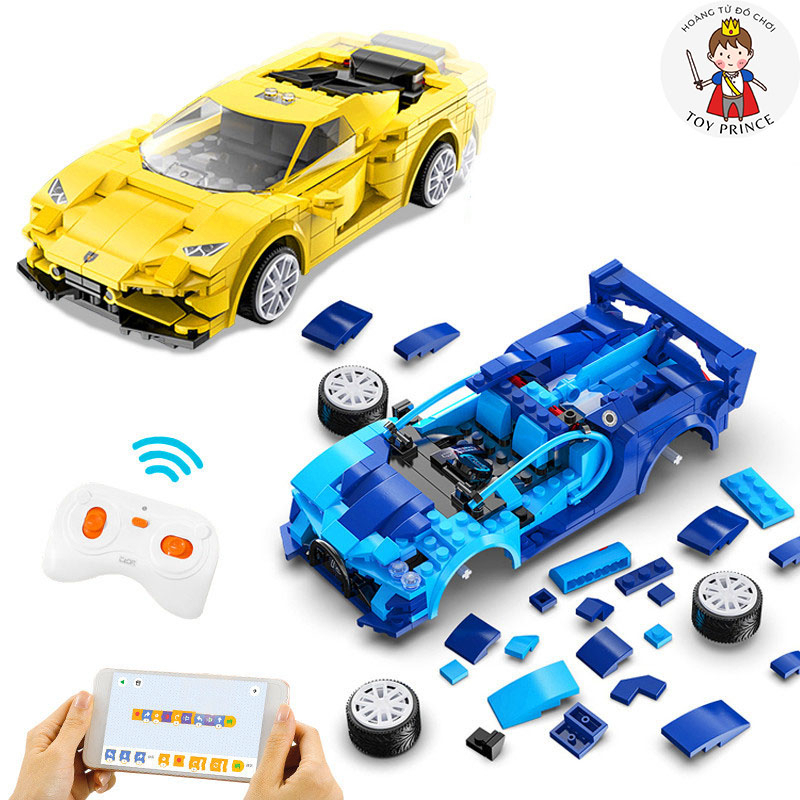 ĐỒ CHƠI LẮP RÁP KIỂU LEGO MÔ HÌNH ĐIỀU KHIỂN TỪ XA SIÊU XE FERRARI/ BUGATTI CHIRON/ LAMBORGHINI/ MCLAREN C51073-75 CADA