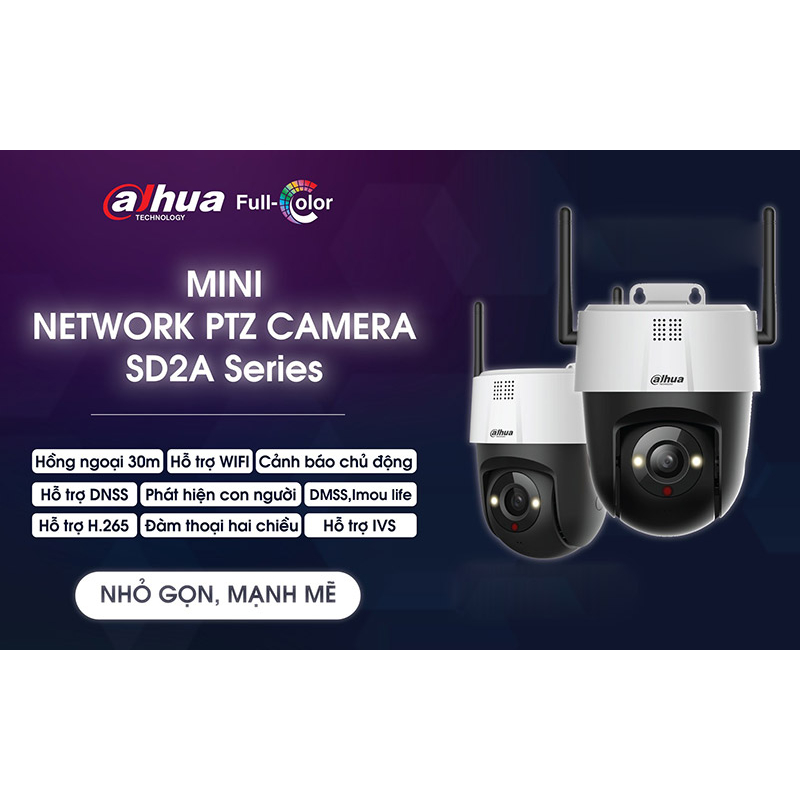 Camera IP Wifi Speed Dome hồng ngoại không dây 5.0 Megapixel DAHUA DH-SD2A500HB-GN-AW-PV-S2 Đàm Thoại 2 Chiều, BH 2 Năm
