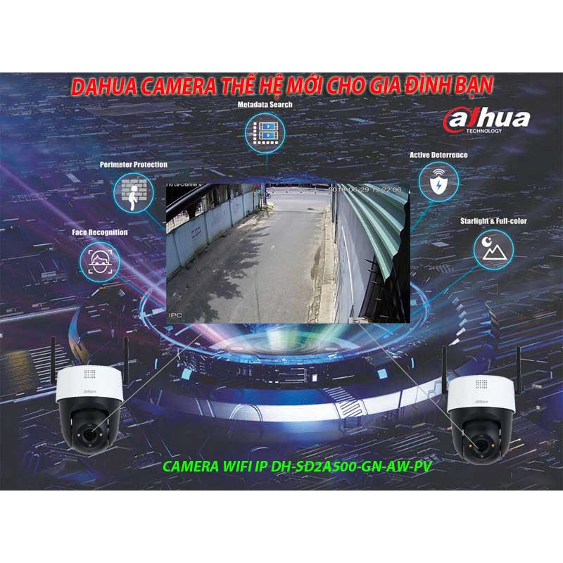 Camera IP Wifi Speed Dome hồng ngoại không dây 5.0 Megapixel DAHUA DH-SD2A500HB-GN-AW-PV-S2 Đàm Thoại 2 Chiều, BH 2 Năm