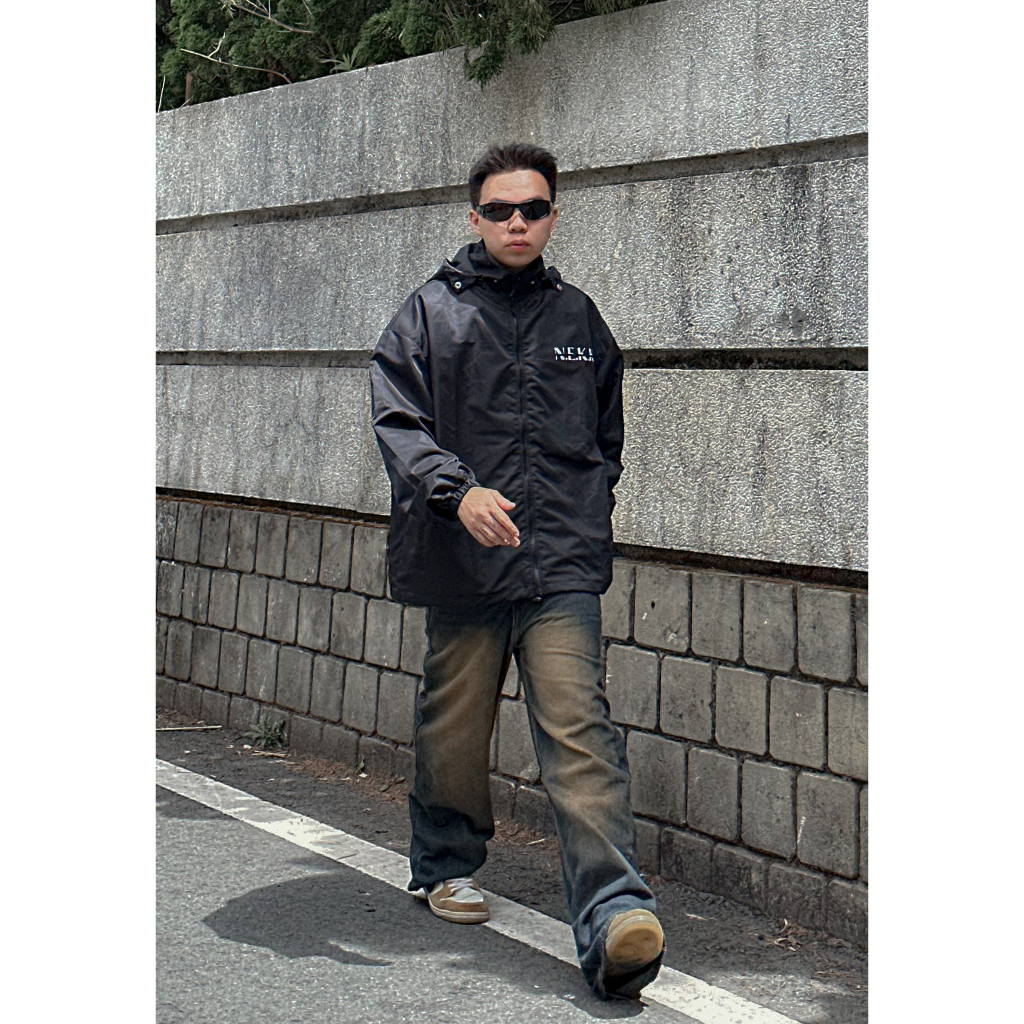 Áo khoác dù 2 lớp N.E.K.K có túi trong nón basic form rộng unisex nam nữ - N.E.K.K
