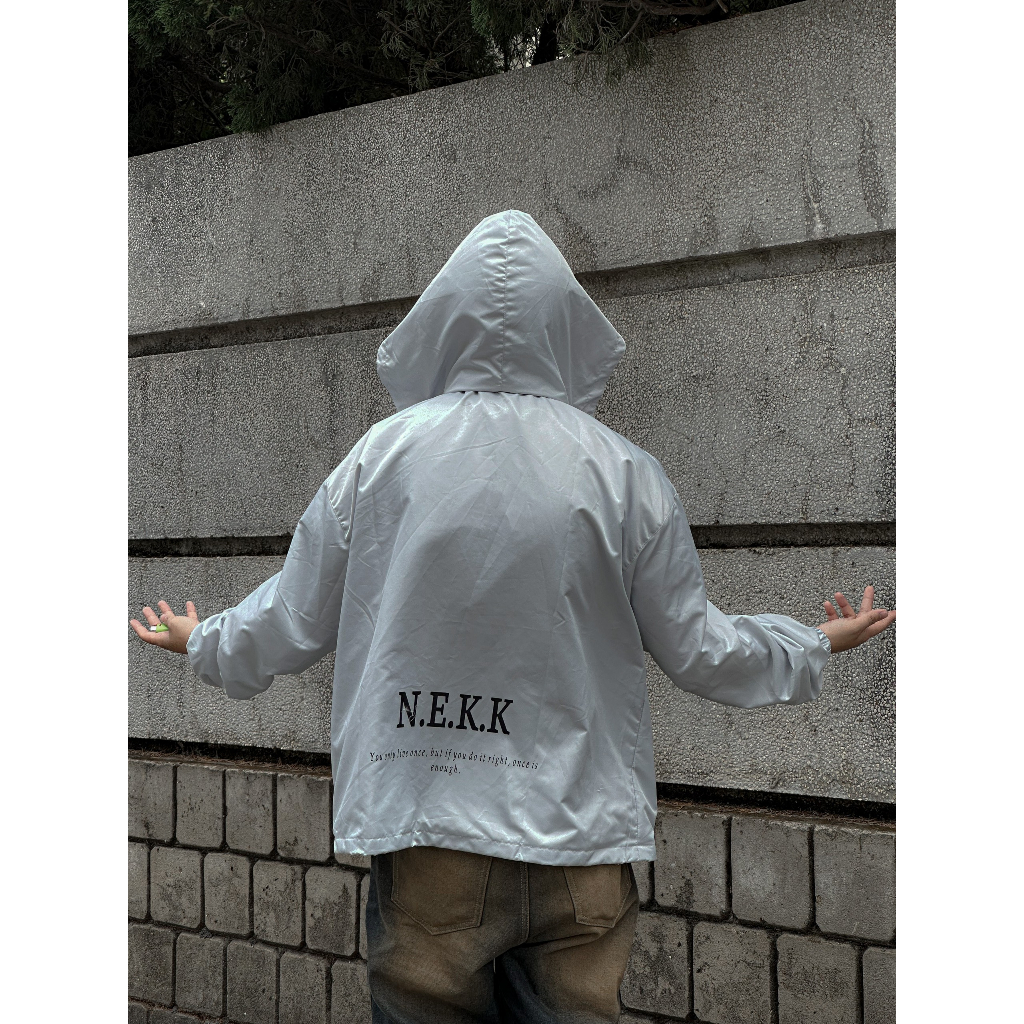 Áo khoác dù 2 lớp N.E.K.K có túi trong nón basic form rộng unisex nam nữ - N.E.K.K