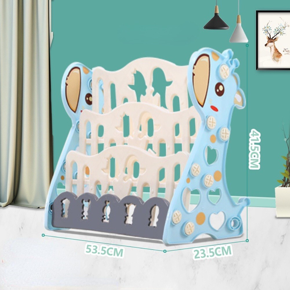 Kệ sách nhựa cao cấp cho bé kèm 2 khay đựng đồ chơi, giá sách nhựa nguyên sinh an toàn cho bé yêu