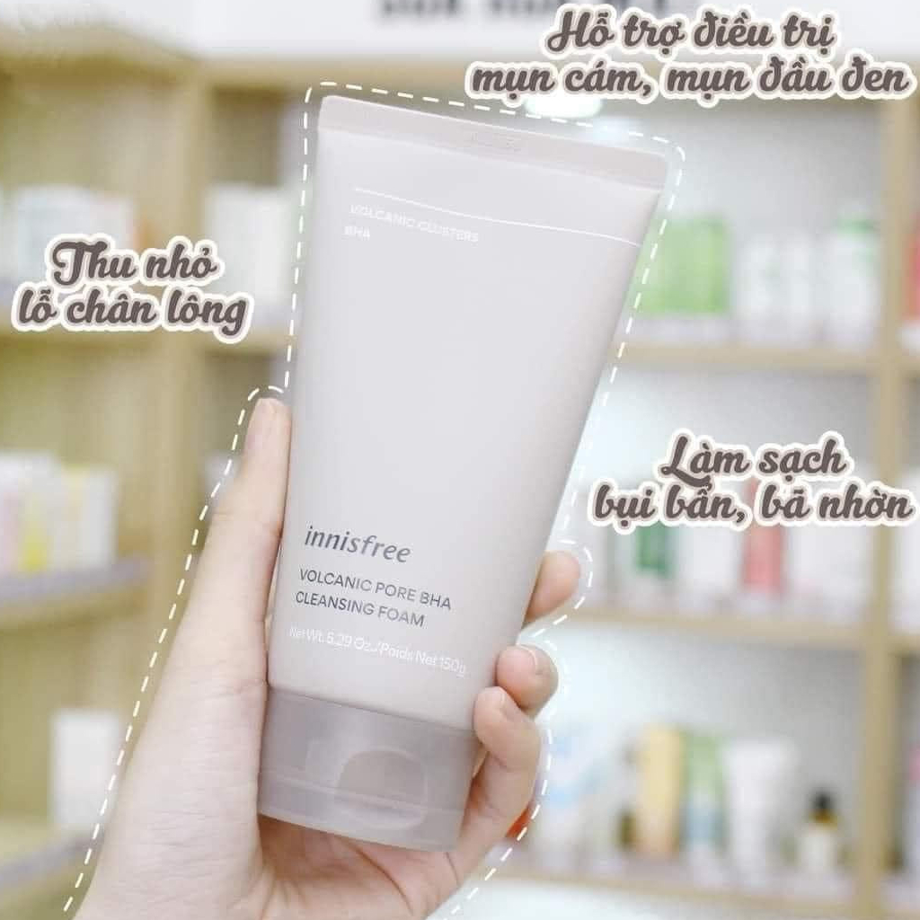 Sữa Rửa Mặt Innisfree Tro Núi Lửa Volcanic Pore Bha Cleansing Foam Cho Da Dầu Mụn 150ml