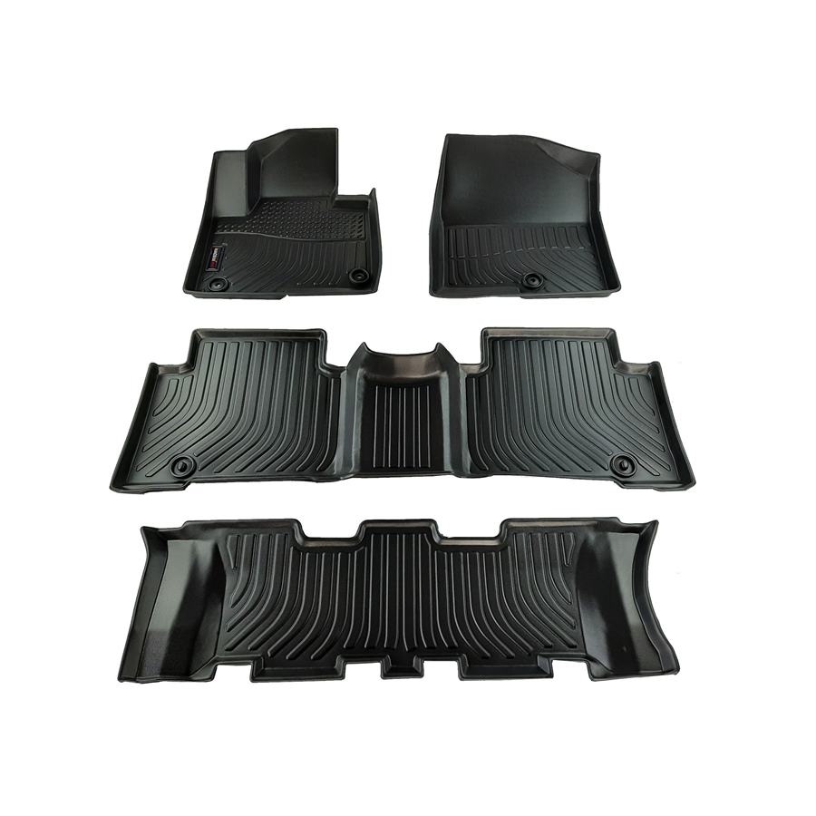 Thảm lót sàn xe ô tô Hyundai Santafe 2013-2018 (3 hàng ghế) Nhãn hiệu Macsim chất liệu nhựa TPE hàng loại 2