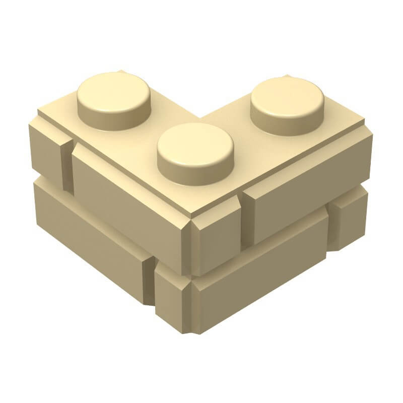 Combo 10 viên Gạch góc tường chữ L 2x2 - Đồ chơi lắp ráp gạch MOC part Gạch vân tường xây thành trì brick