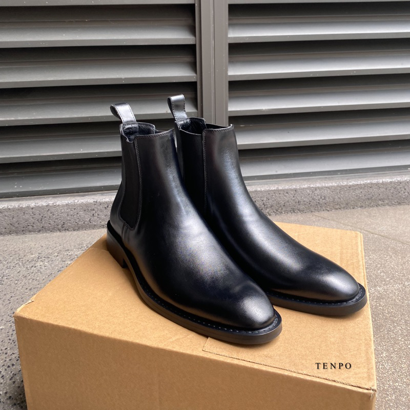 Giày Chealse Boots Nam TENPO da bò cao cấp đế gỗ hàng chính hãng