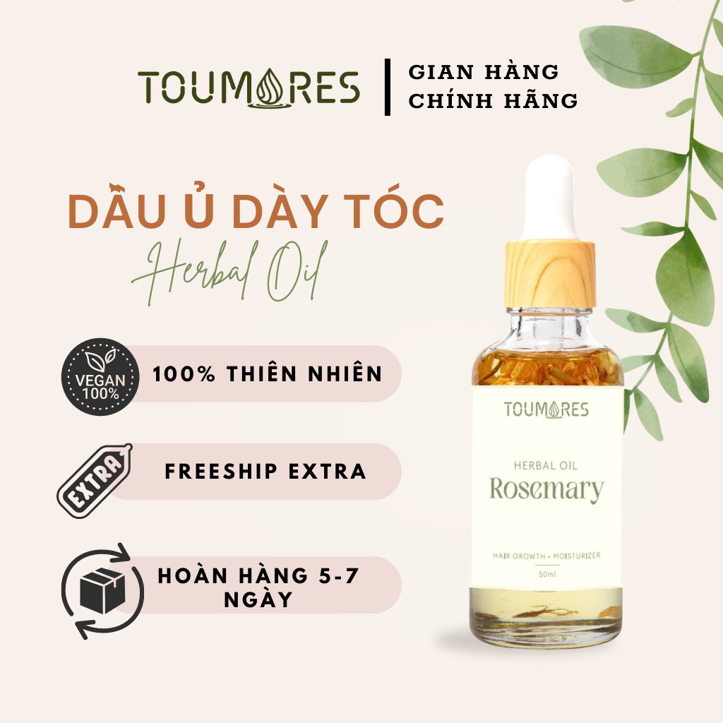 Dầu ủ thảo mộc dày tóc Toumores bổ sung dưỡng chất giúp tóc chắc khỏe, suôn mềm, phục hồi tóc hư tổn