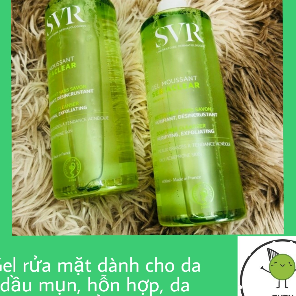 Gel rửa mặt dành cho da dầu mụn, hỗn hợp, da nhạy cảm SVR Sebiaclear Gel Moussant