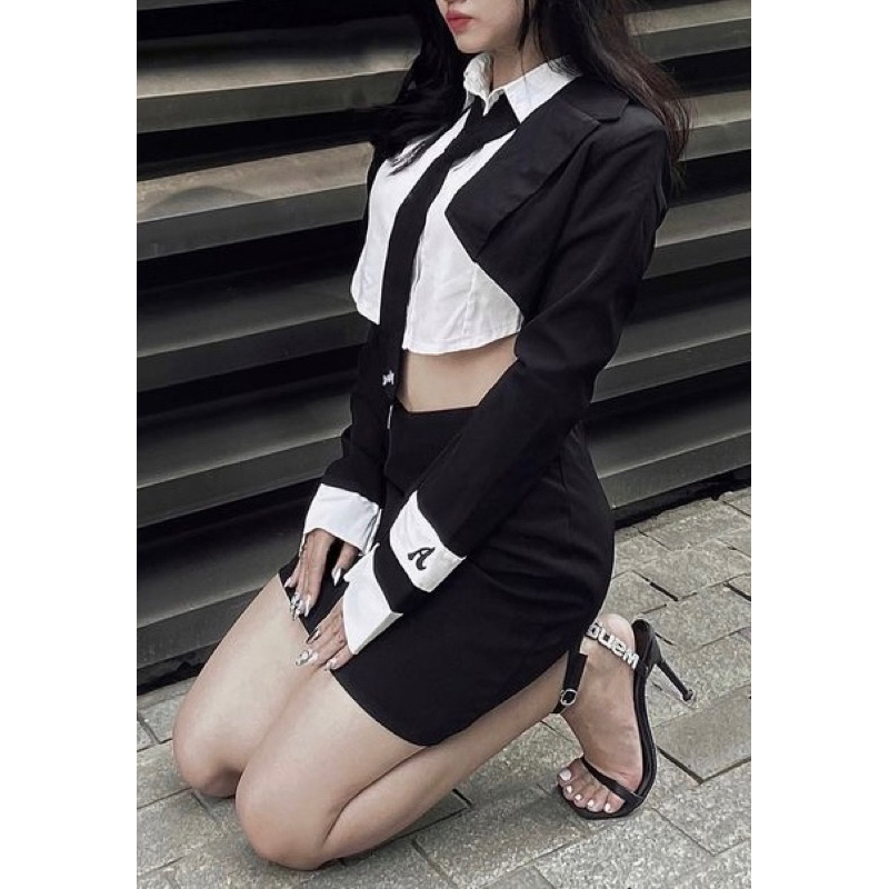 Set áo vest croptop 4 món có ảnh thật