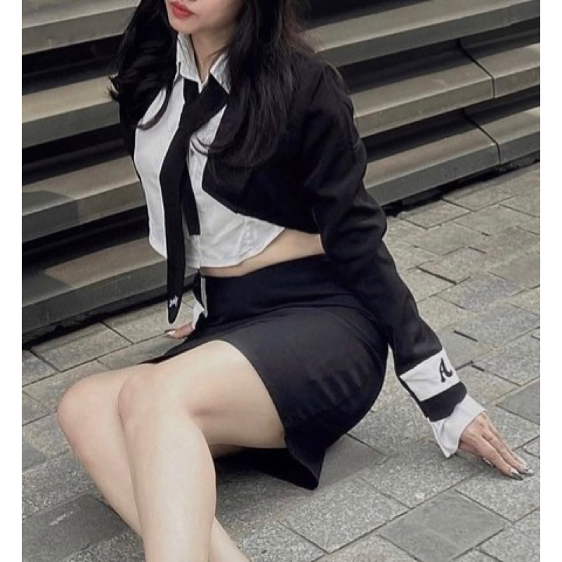 Set áo vest croptop 4 món có ảnh thật