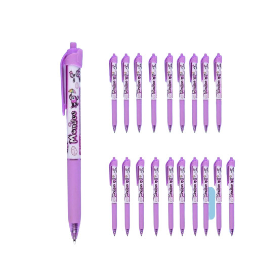 Combo 20 Bút Gel Thiên Long Mondee TP-GELE003- 3 màu mực Xanh/ Tím/ Đen- Mực Xóa Được