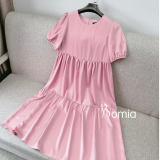 Váy bầu lụa hồng phấn bbdoll