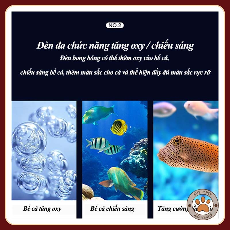 Đèn LED hồ cá đèn bọt khí chìm Thanh Sủi Kết Hợp thuỷ sinh linh kiện màu sắc Trang Trí Bể Cá