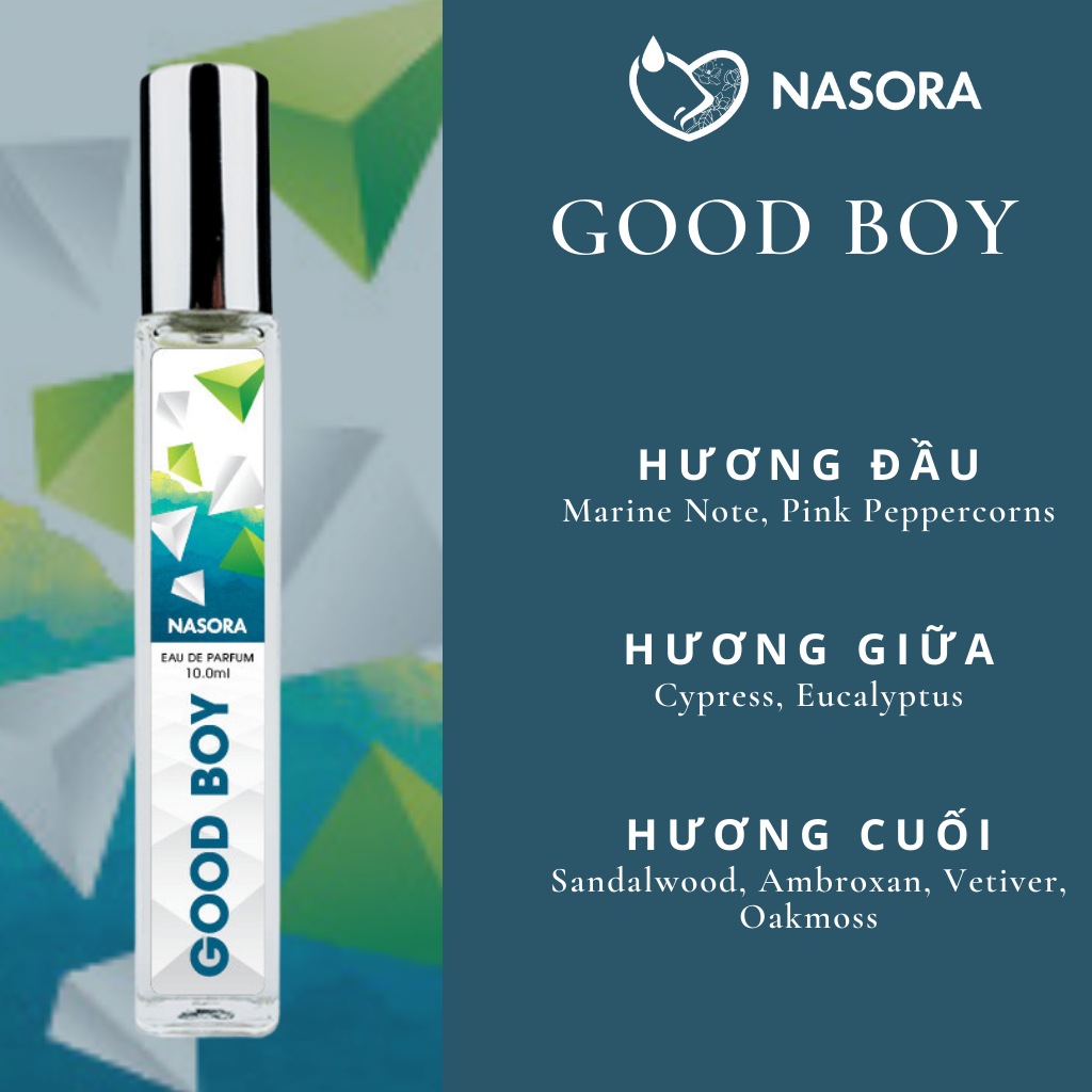 Nước Hoa Nam Good Boy Nasora Premium Hương Thơm Thanh Lịch, Tươi Mát, Sang Trọng, Nam Tính, Chai Xịt 10ml