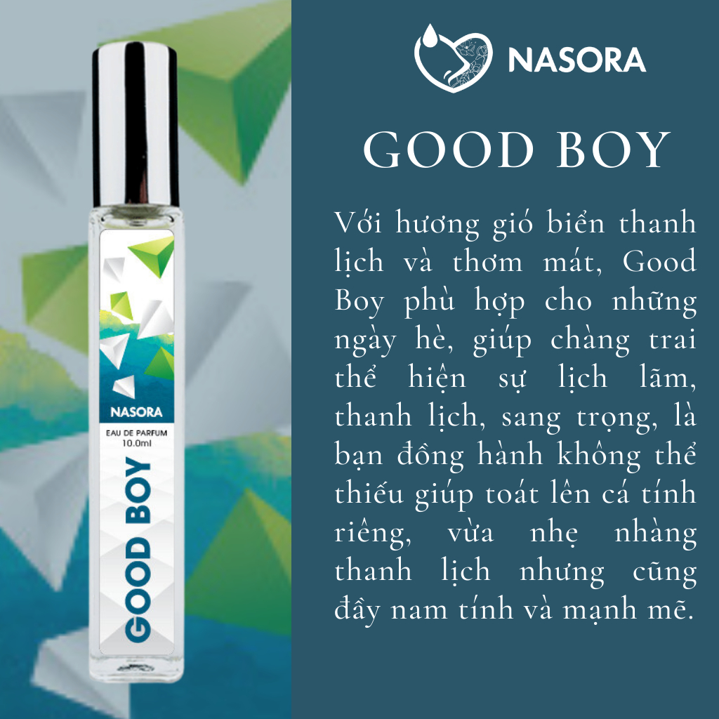 Nước Hoa Nam Good Boy Nasora Premium Hương Thơm Thanh Lịch, Tươi Mát, Sang Trọng, Nam Tính, Chai Xịt 10ml