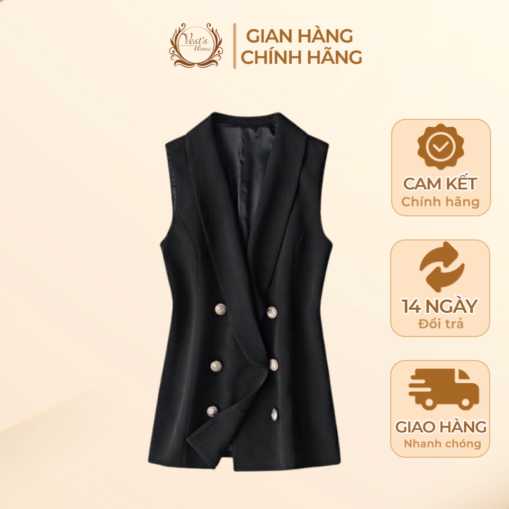 Áo Vest Dáng Dài Sát Nách 2 Hàng Cúc VEST'S HOUSE VH5003 - Item Không Thể Thiếu Cho Nàng Công Sở