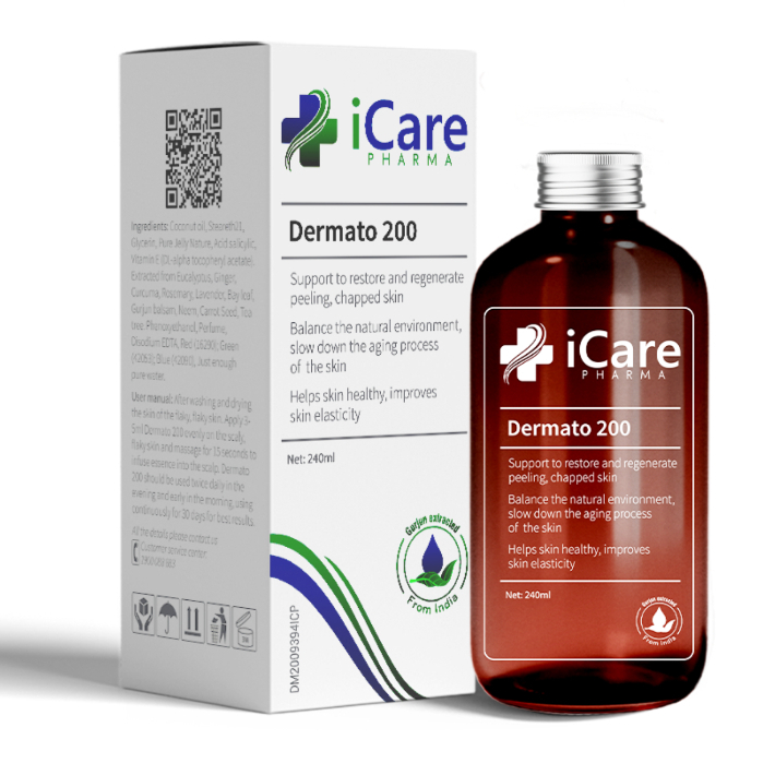 Sản Phẩm Dermato 200|Thương Hiệu iCare Pharma Với Chiết Xuất Dược Liệu | Hỗ Trợ Phục Hồi Tóc Hư Tổn | Ngăn Ngừa Rụng Tóc