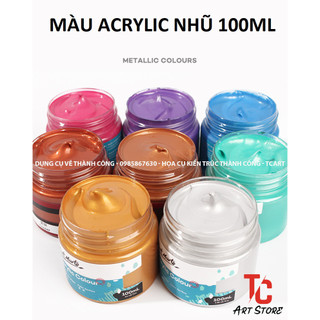Màu Acrylic Nhũ ánh kim, nhũ kim loại - Hũ 100ml