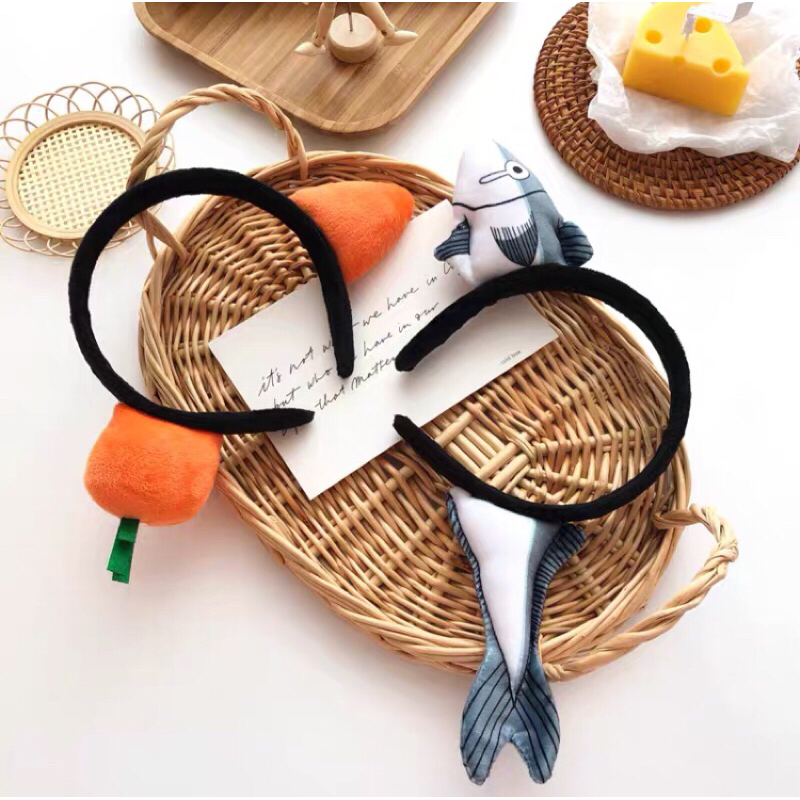 Băng Đô Cài Tóc Con Cá Cà Rốt Vui Nhộn Băng Đô Cài Tóc Rửa Mặt Makeup Dễ Thương