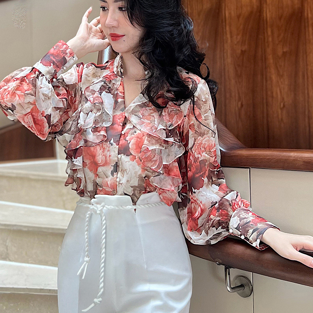 Áo sơ mi lụa dài tay thiết kế cao cấp LYCHIC - mã LCA001 - Áo sơ mi công sở