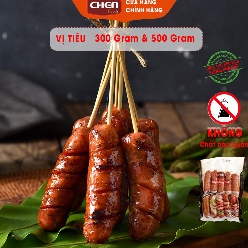 LẠP XƯỞNG TƯƠI CHEN - Lạp xưởng tươi Đài Loan các vị - Túi 500 GRAM