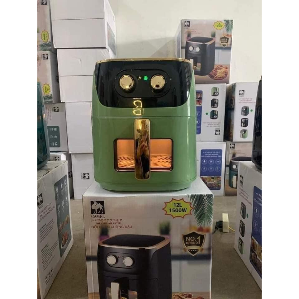 Nồi Chiên Không Dầu Camel 12l Chiên Cả Con Gà Công Suất 1500w Bảo Hành 6 Tháng