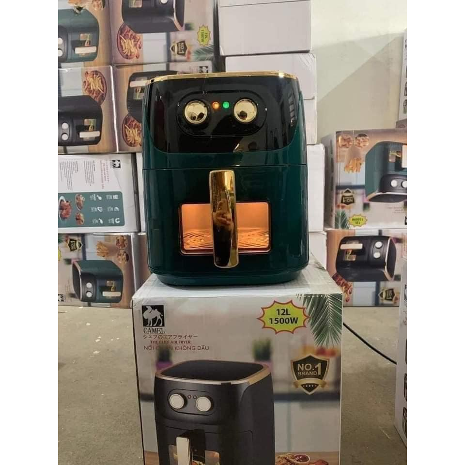 Nồi Chiên Không Dầu Camel 12l Chiên Cả Con Gà Công Suất 1500w Bảo Hành 6 Tháng