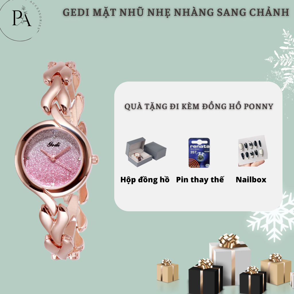Đồng Hồ Nữ Chính Hãng GEDI Mặt Tròn, Dây Kim Loại Đẹp Thanh Lịch Giá Rẻ Phù Hợp Đi Học Đi Làm Cho Học Sinh Sinh Viên