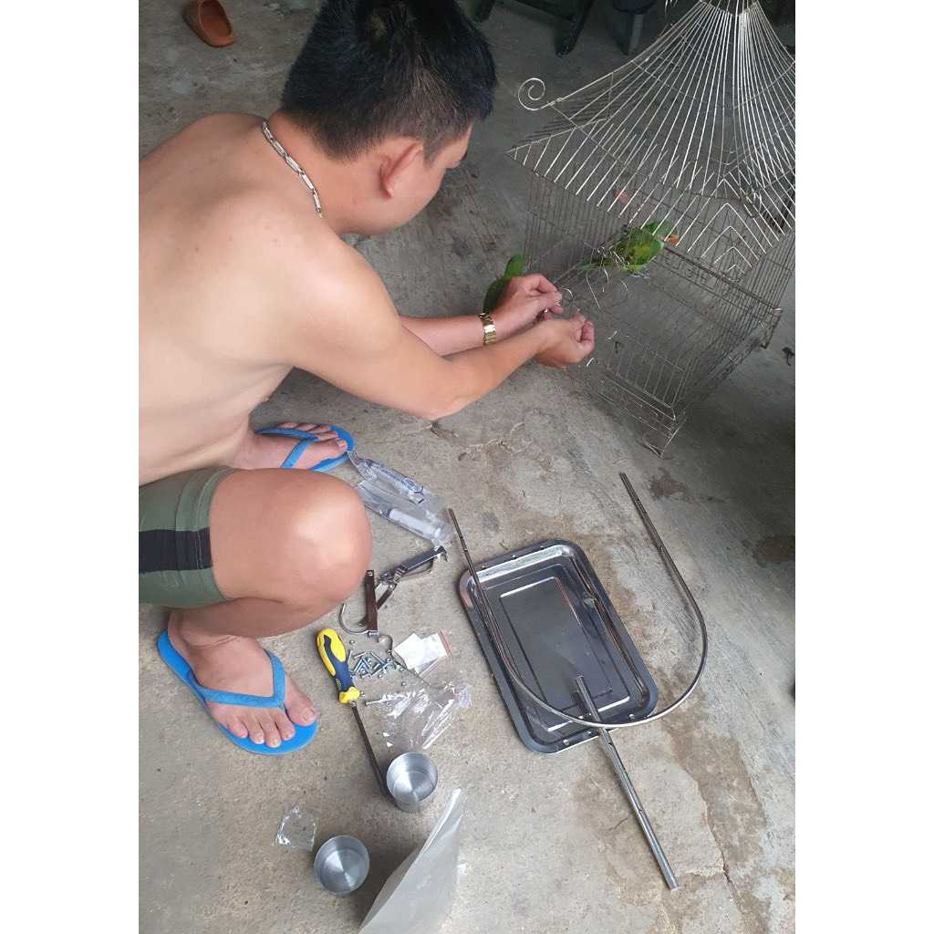 Cầu đứng inox cho chim vẹt , bồ câu