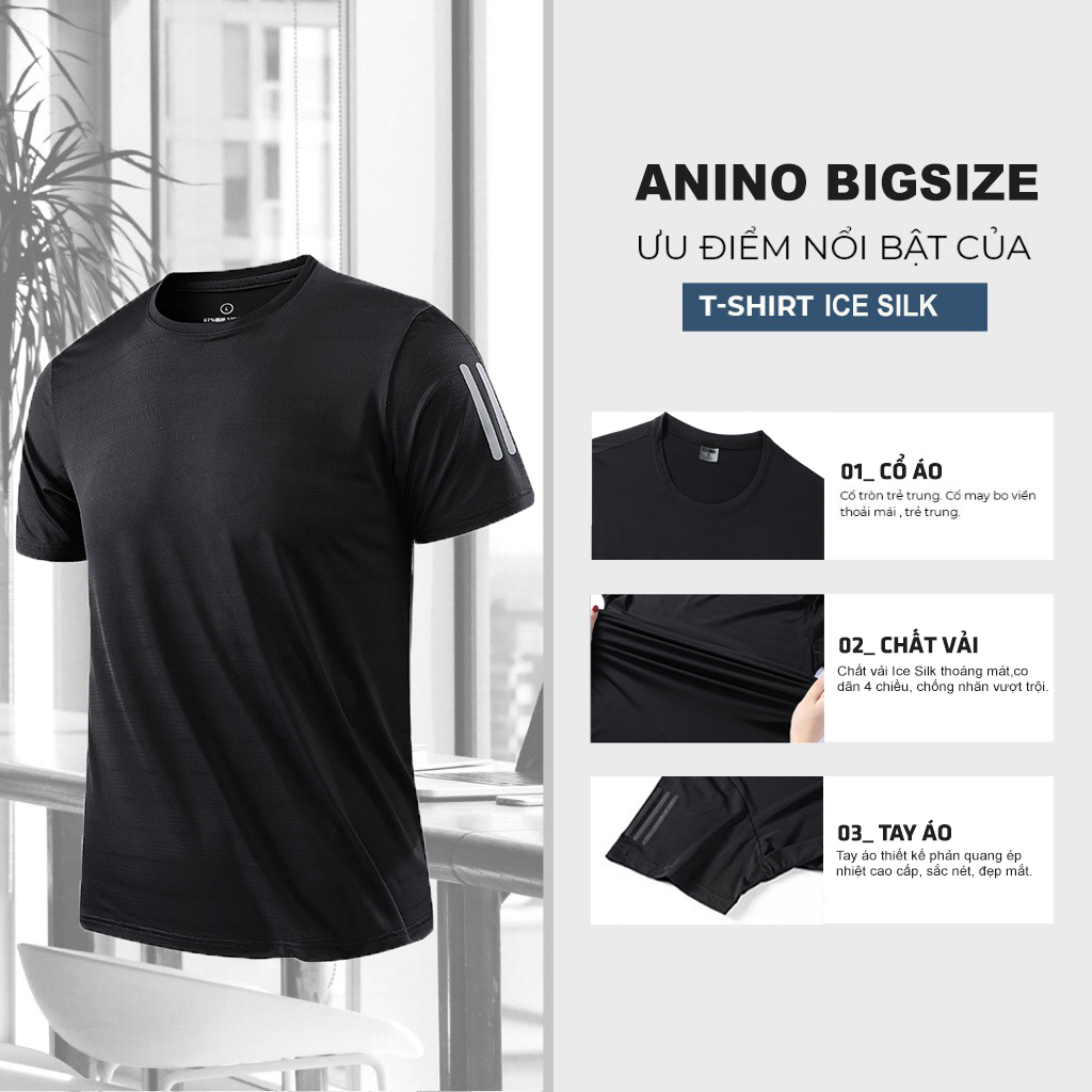 Áo thun nam big size vải thun lạnh siêu thoáng mát, thấm hút tốt cho người béo, mập