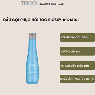 Dầu gội tái tạo tóc hư tổn Italia Tricol Biosky Keratiné Shampoo