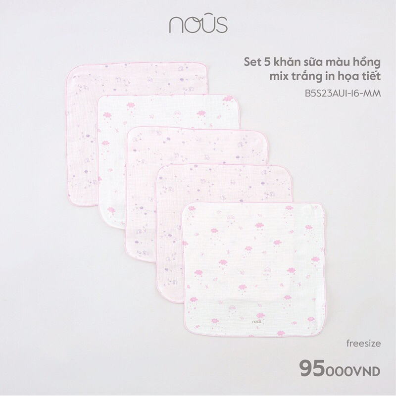 Sét 5 khăn sữa sợi tre,sợi muslin cho bé