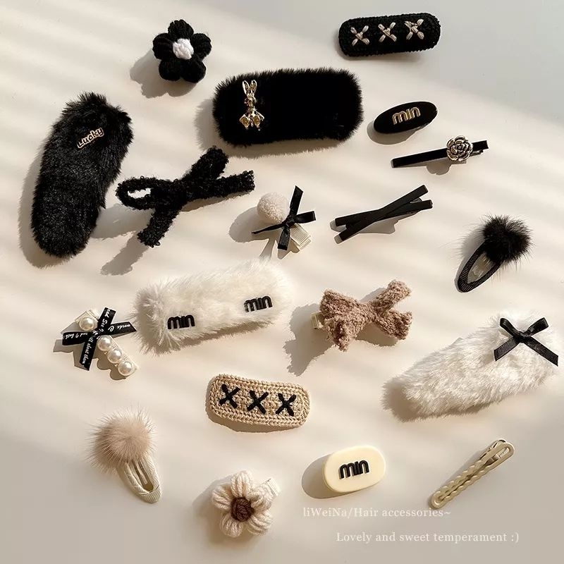 Set 10 Kẹp Tóc Lông Nhung