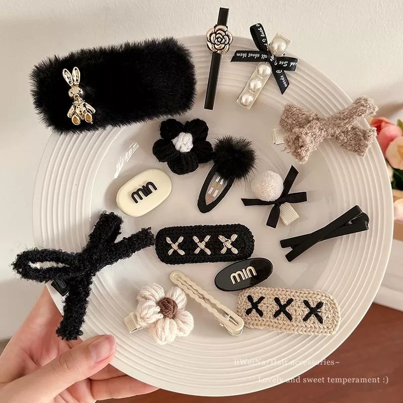 Set 10 Kẹp Tóc Lông Nhung