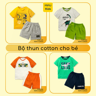 Đồ bộ bé trai thun Cotton co giãn thấm hút thoáng Mát cho bé mặc đi học đi chơi - Quần áo trẻ em MiauKids