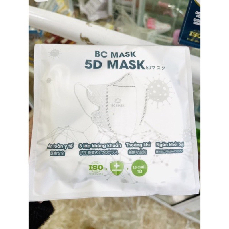 Khẩu Trang BC 5D Hộp 100 Chiếc Trắng